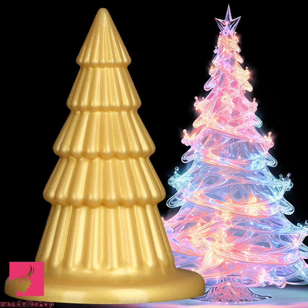 7.67in Christmas Tree Silicone Soft Cock Butt Plug Dildo With Suction Cup
