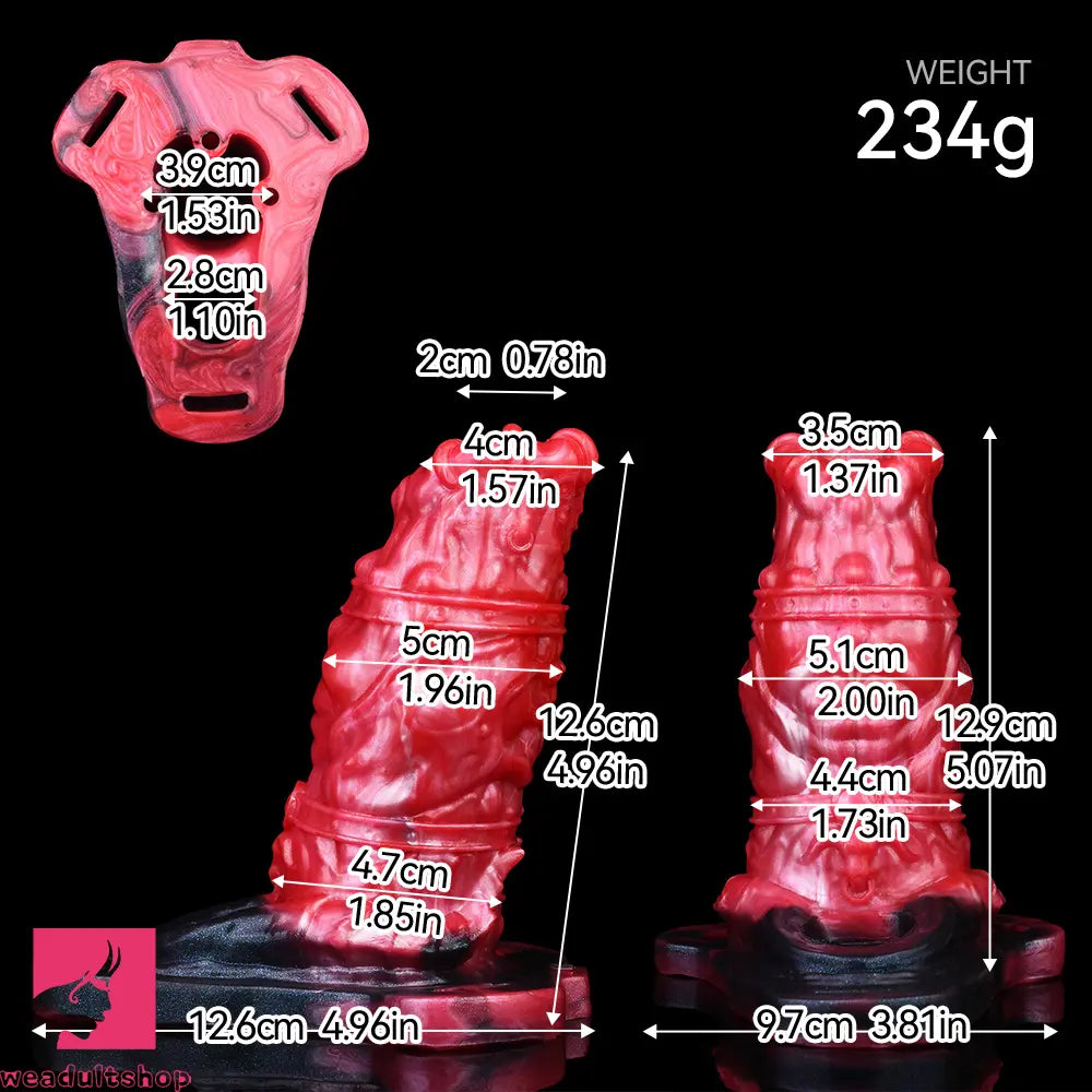 5.07in Hollow Dildo Keel Vibration Strapon Remote Cock Sleeve With Penis Ring