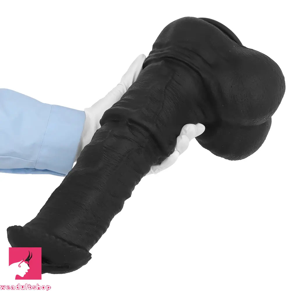 11.41in 13.18in 14.56in Big Long Black Silicone Thick Dildo Indoor Cock Toy