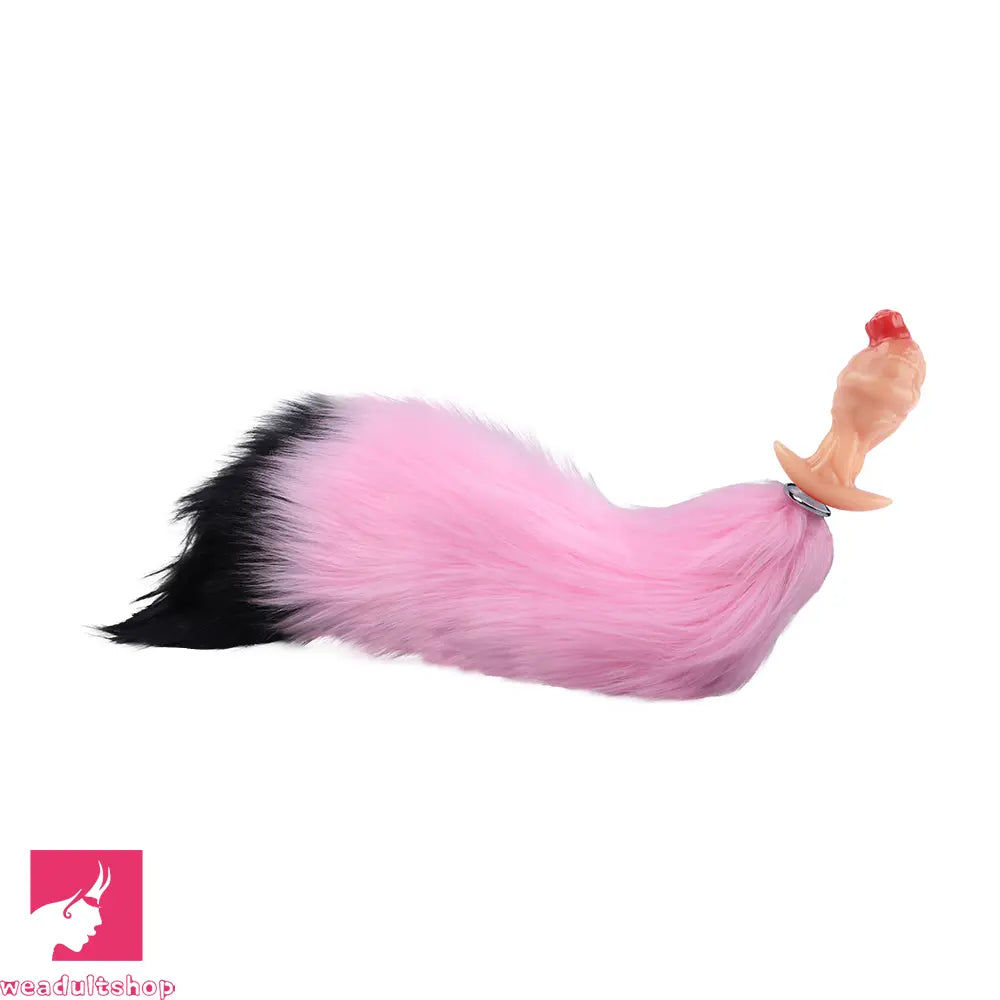 4.01in Fox Tail Wear Anchor Silicone Dildo Butt Plug For BDSM Role Sex