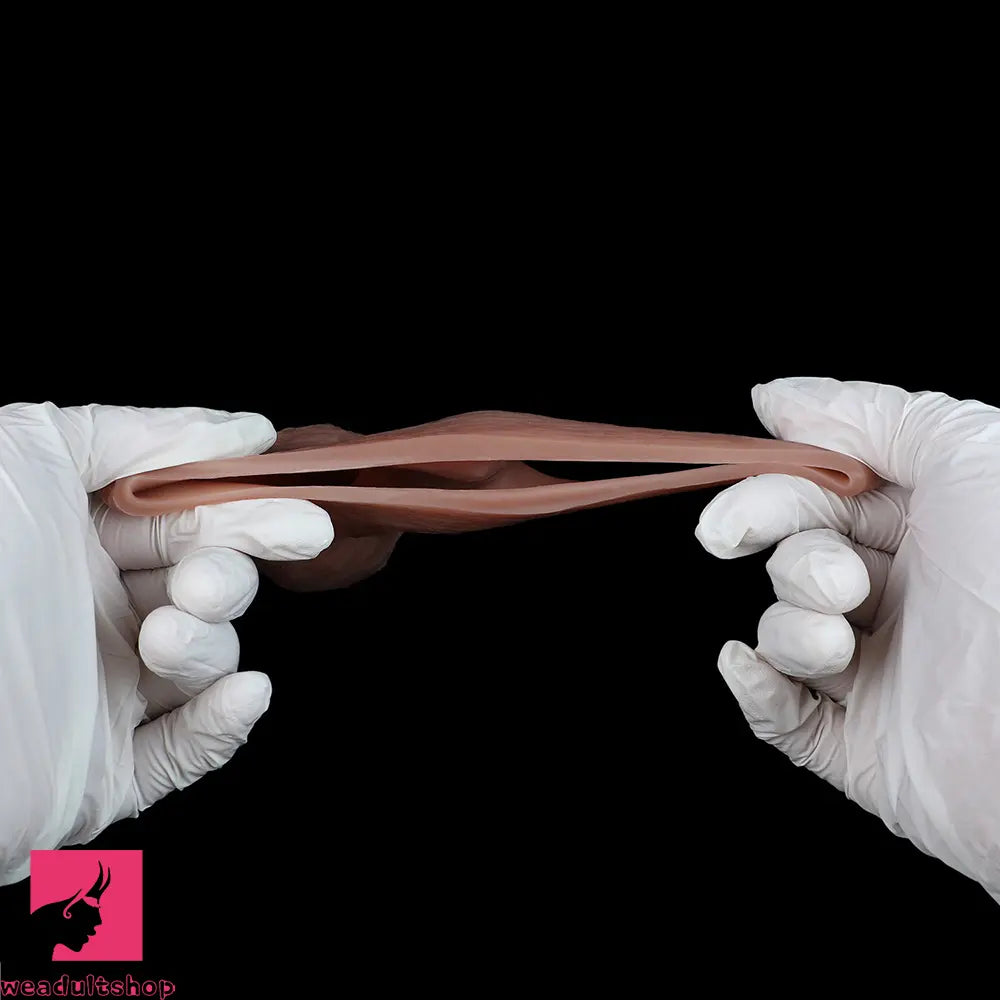 5.82in Uncut Real Silicone Soft Cock Sleeve Dildo Realistic Pleasure Toy