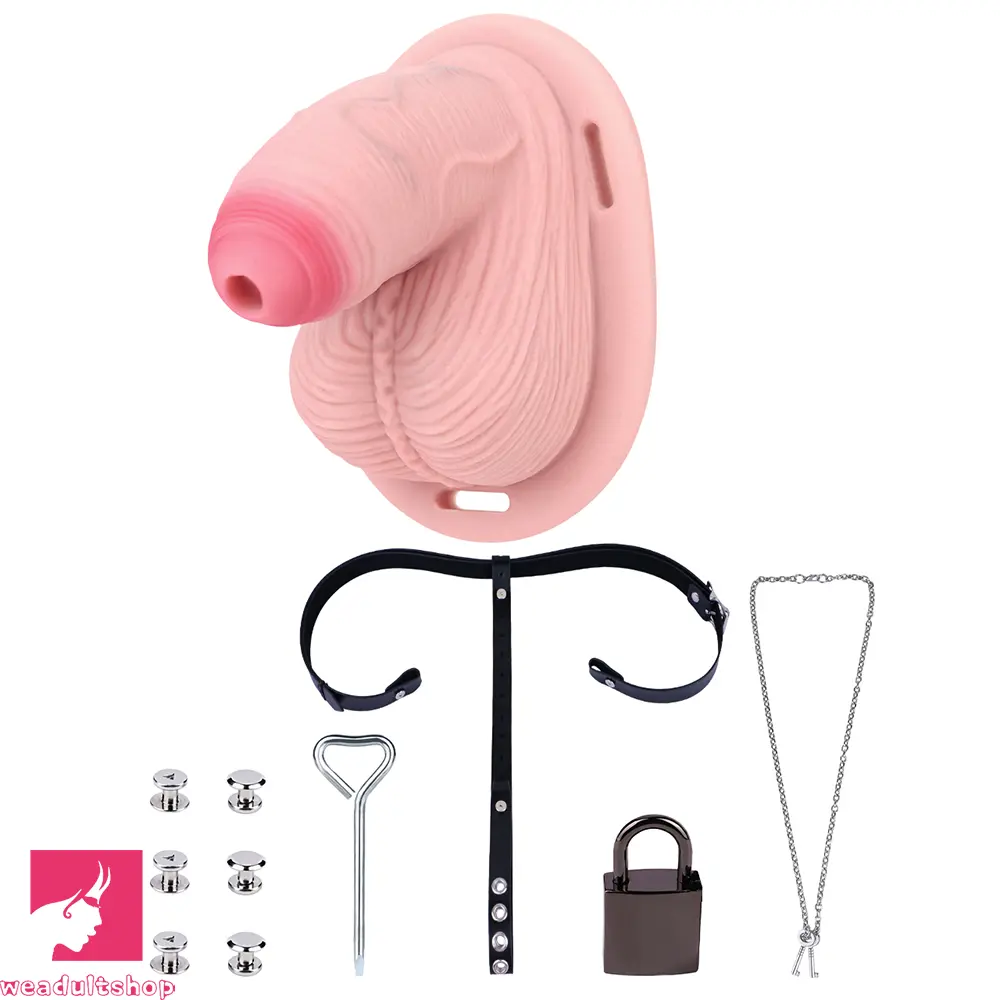 4.57in Real Hollow Chastity Cage Dildo For Women Men Gay Cock Dildo