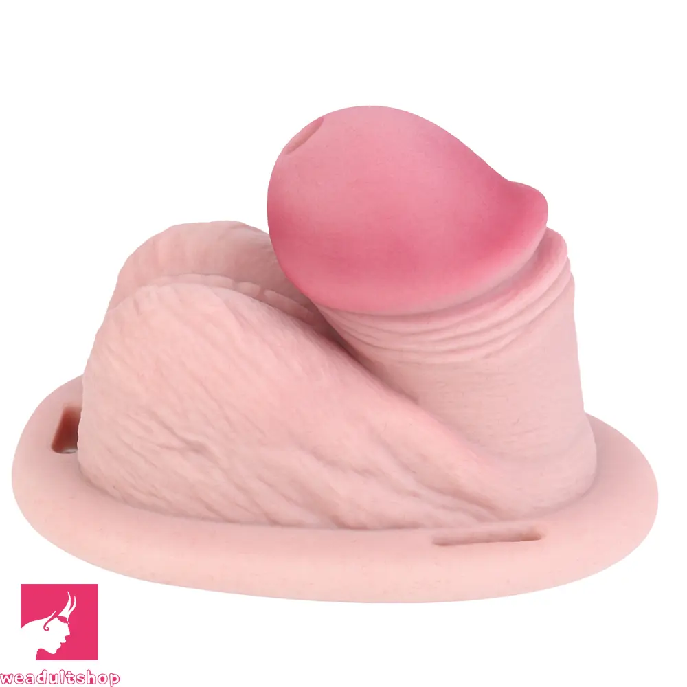 3.74in Real Hollow Chastity Cage Dildo Realistic Penis For Vagina Love