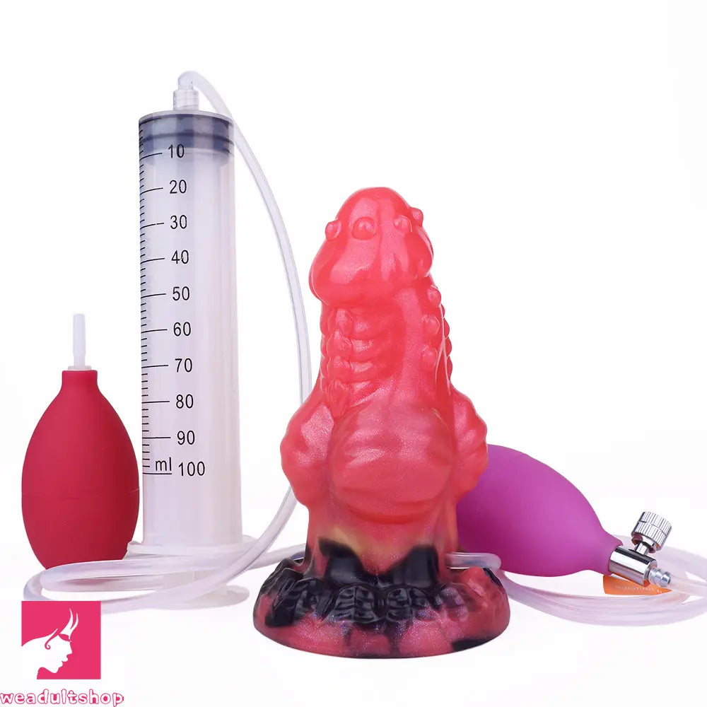 5.71in Fantasy Knot Spiked Silicone Soft Inflatable Spraying Water Real Dildo