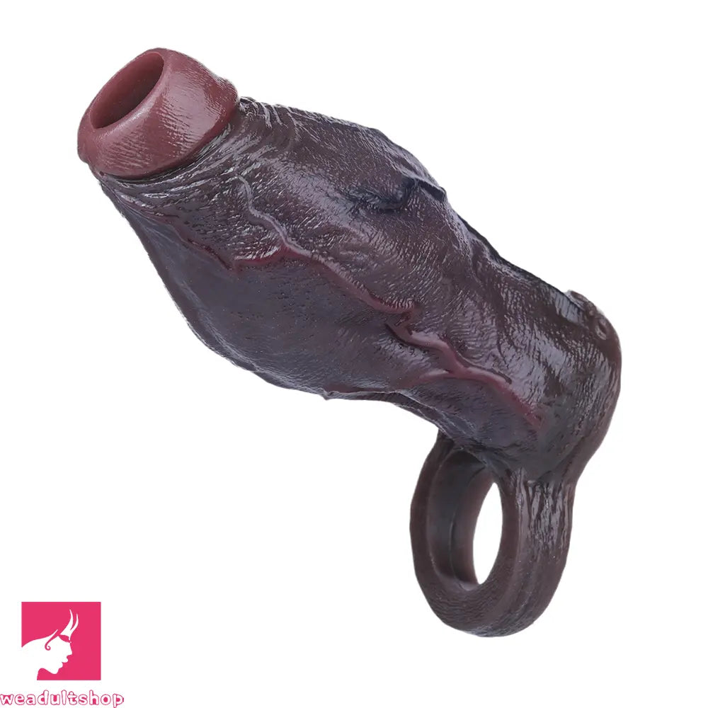 6.69in Platinum Silicone Realistic Men Penis Sleeve Dildo Suitable For Thicken