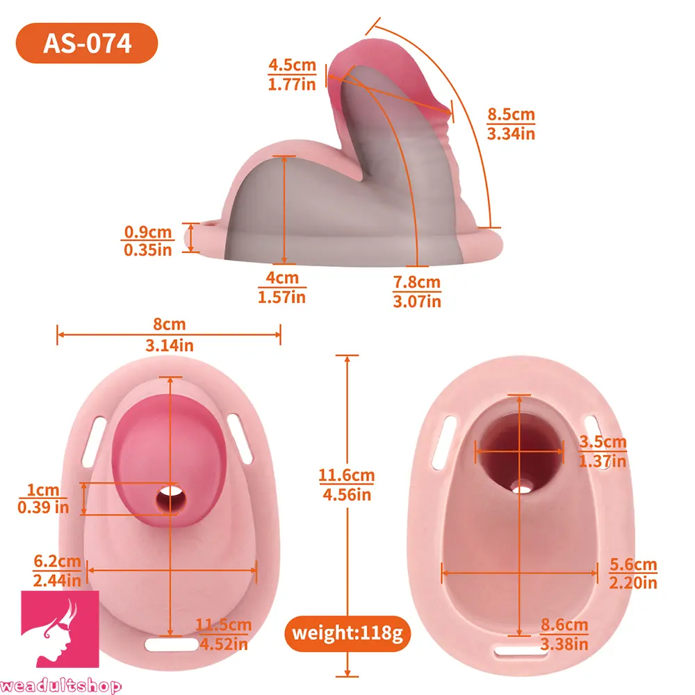 3.34in Real Hollow Chastity Cage Dildo Couple Sex Love Masturbator