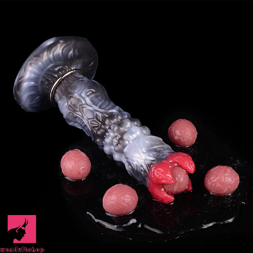 9.88in Ovipositor Egg Laying Inflatable Big Dildo Silicone Penis Texture