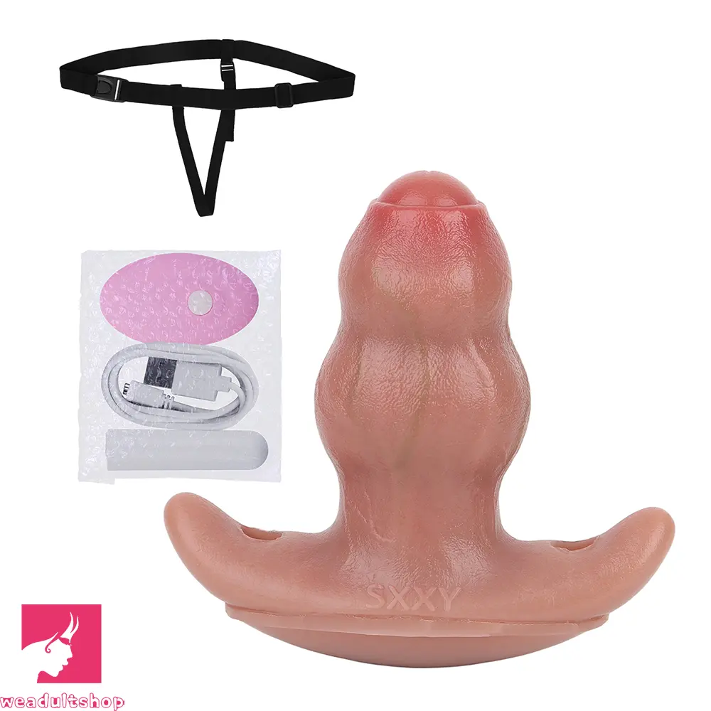 5.24in Male Penis 10 Frequency Vibration Role Play Dildo Cock Tail Butt Plug