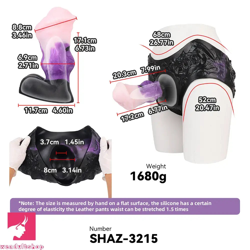 7.99in Silicone Strap on Wearable Hollow Dildo Panty Fantasy Soft Love Toy