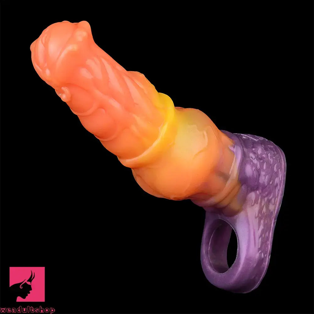 6.85in Warhorse Silhouette Real Melt Mark Texture Cock Dildo Sleeve