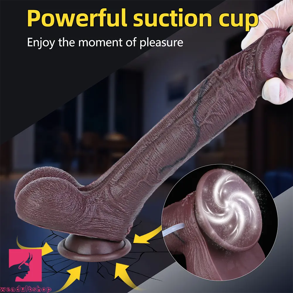 9.45in Dual Density Silicone Ejaculating Dildo Female Cock Masturbator