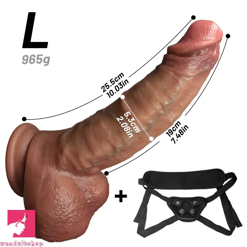 7.48in 8.46in 10.03in 11.22in Strap on Realistic Soft Curved Dildo For Cock