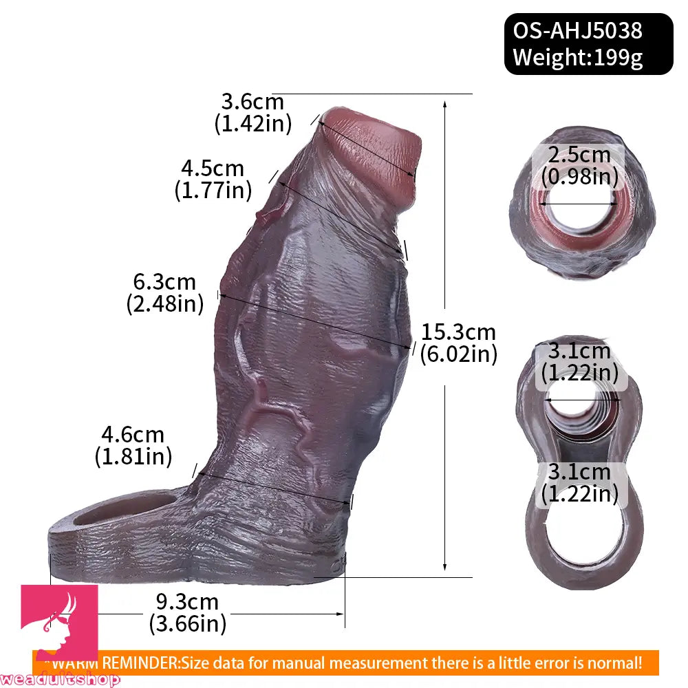 6.02in Platinum Silicone Soft Dildo Sleeve For Couples Male Adult Sex Toy