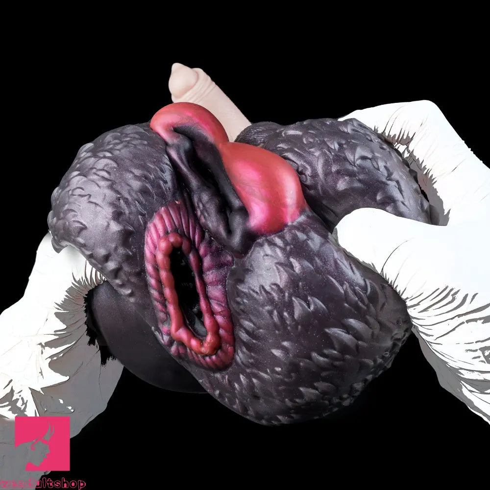 8.26in Dog Fantasy Silicone Dildo With Masturbator G-Spot Sensory Love
