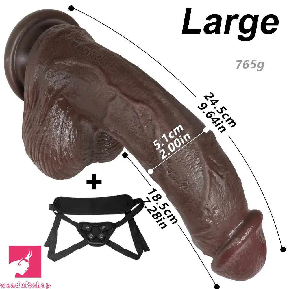 6.29in 7.87in 9.64in Curved Strap on Realistic Dildo Unisex Penis Real Sex Toy