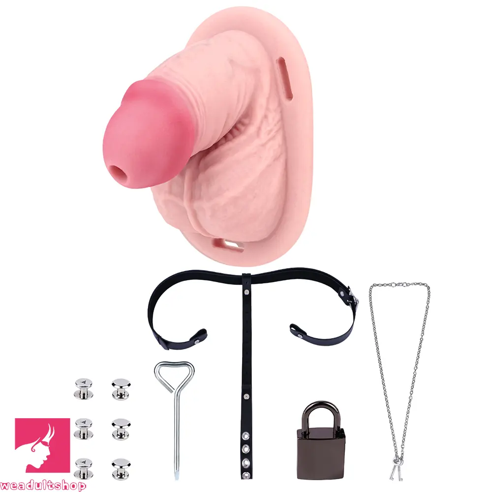 4.33in Real Hollow Chastity Cage Dildo Female Couples Anal Insertor