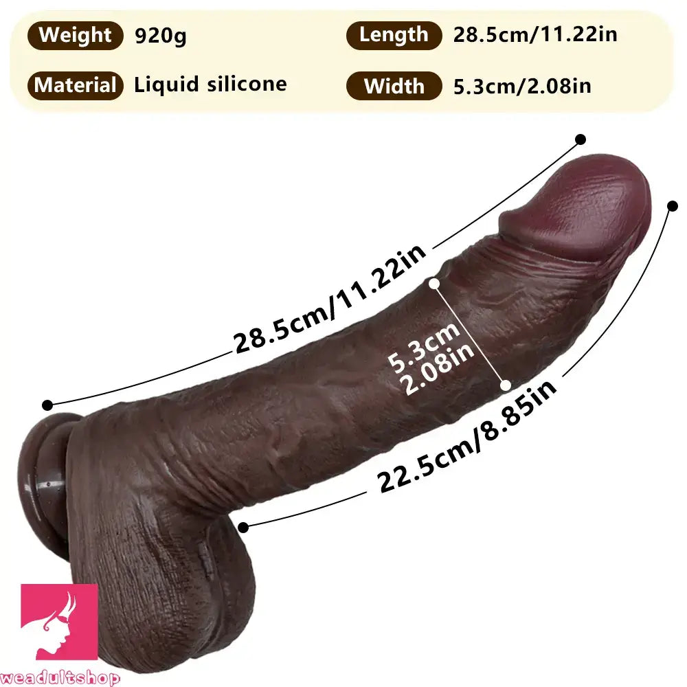 11.22in Realistic Curved Strap on Silicone Big Dildo Couples Flirting Dildo