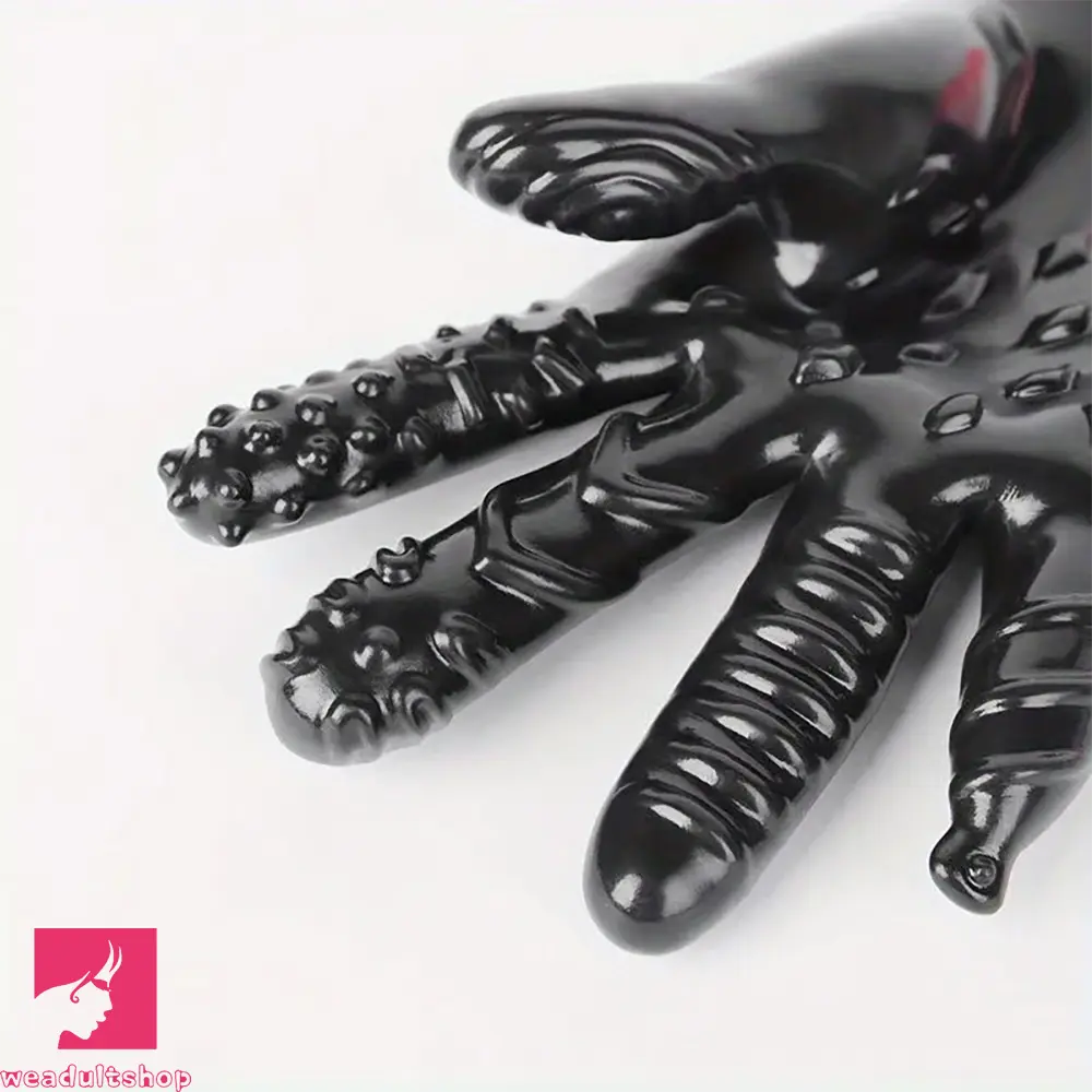 8.3in Finger Spiked Dildo Glove For Manual Massage Stimulating Clit Toy
