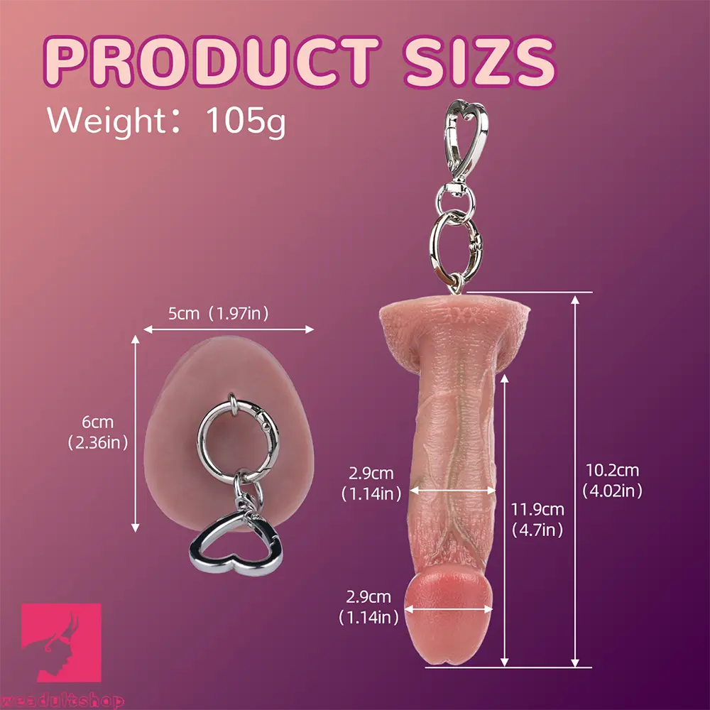 4.7in Silicone Soft Small Cock Dildo For Key Chain For Cock Clit Expansion