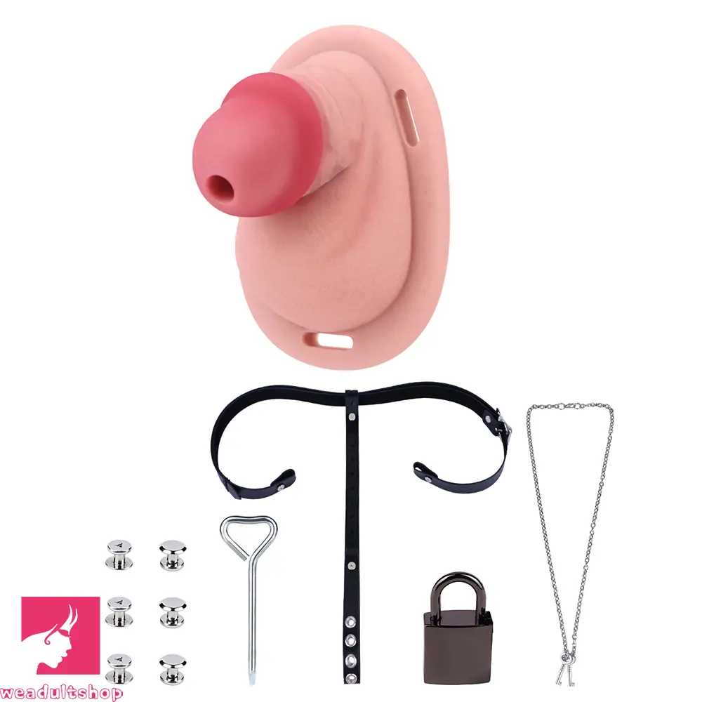 3.34in Real Hollow Chastity Cage Dildo Couple Sex Love Masturbator