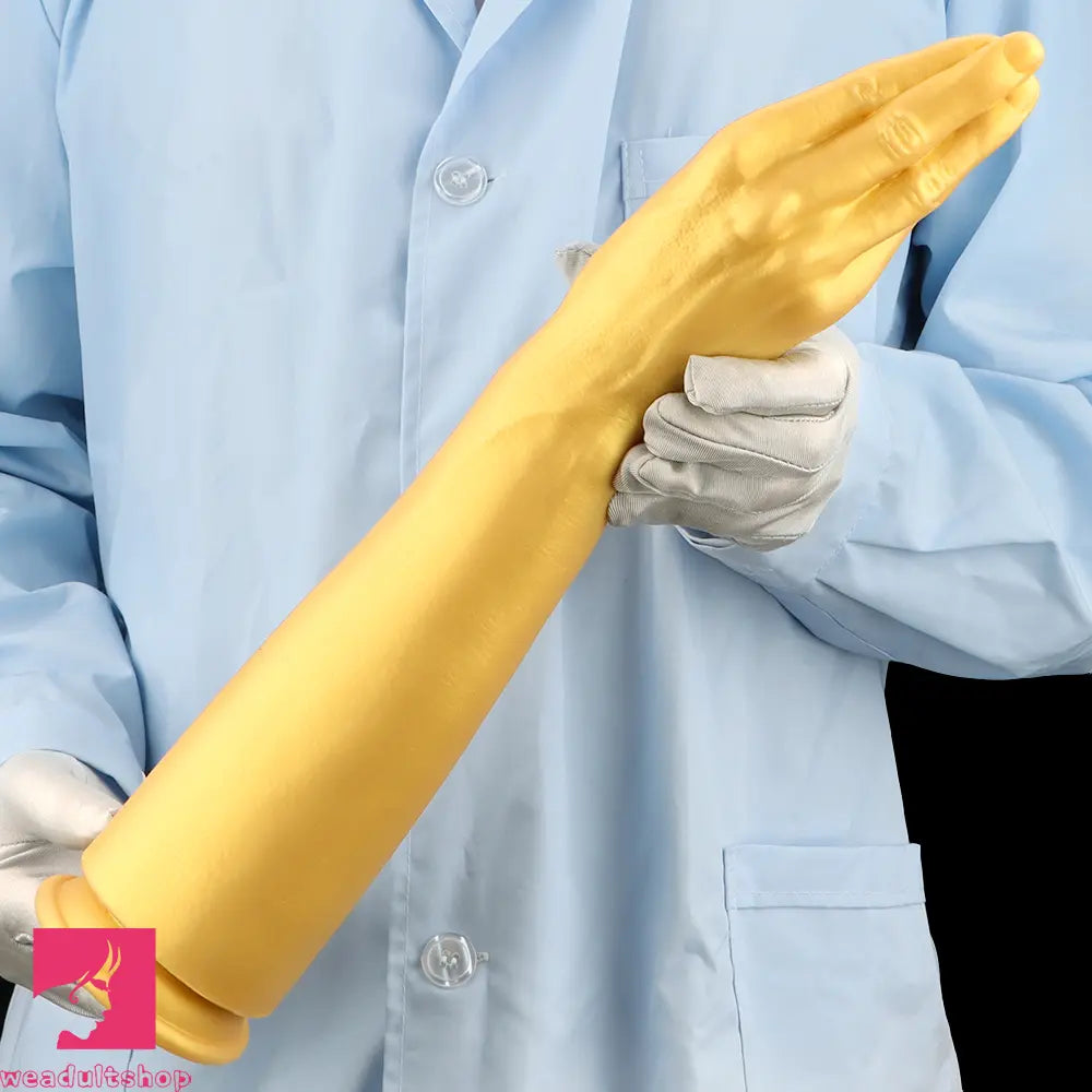 12in 14.17in 16.73in Gold Silicone Fisting Arm Ashes Grade Anal Cock Dildo