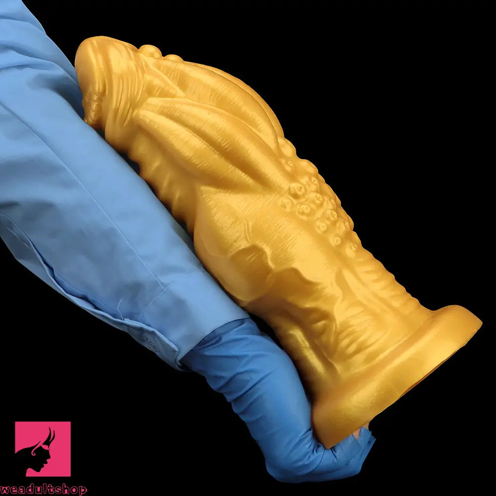 8.66in 9.06in 9.84in 11.42in 12.4in Golden Silicone Fantasy Soft Anal Dildo