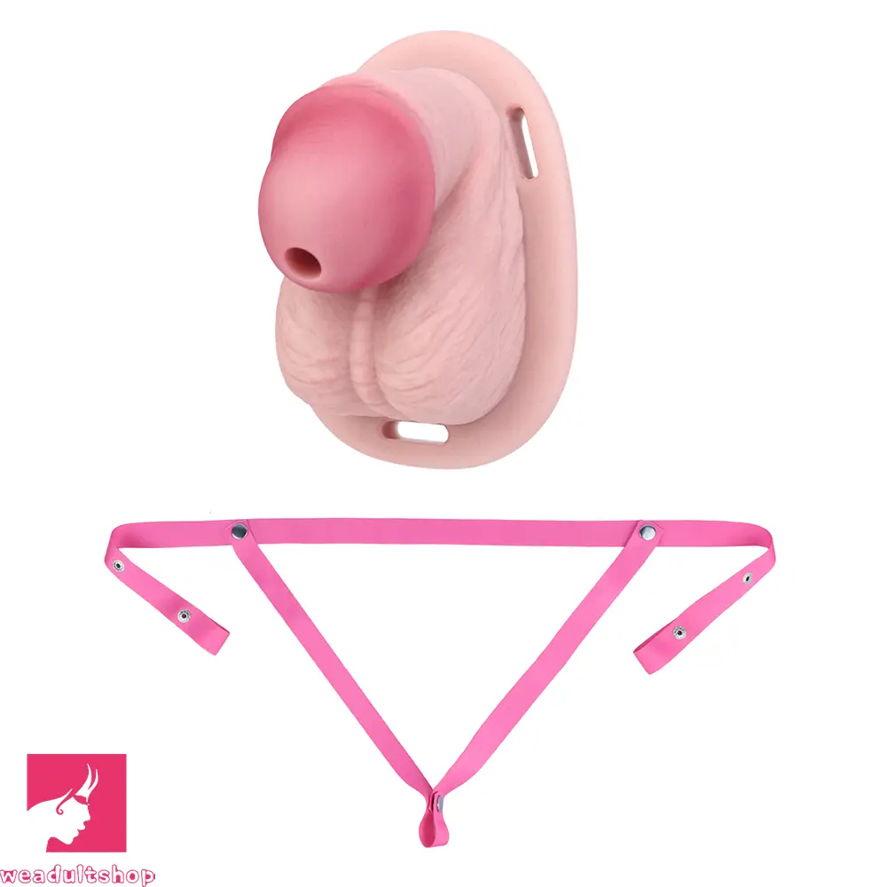 3.74in Real Hollow Chastity Cage Dildo Realistic Penis For Vagina Love