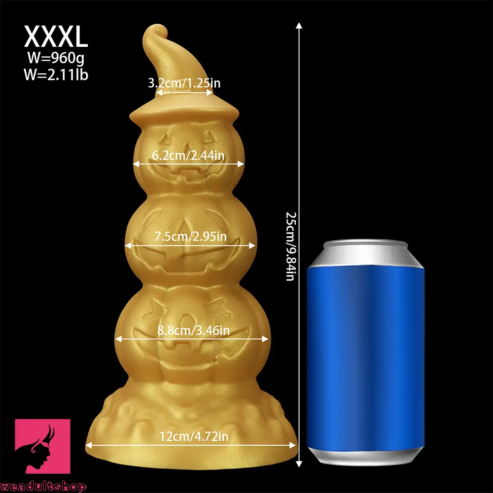 5.9in 6.69in 7.48in 8.26in 9.05in 9.84in Halloween Pumpkin Butt Plug Dildo