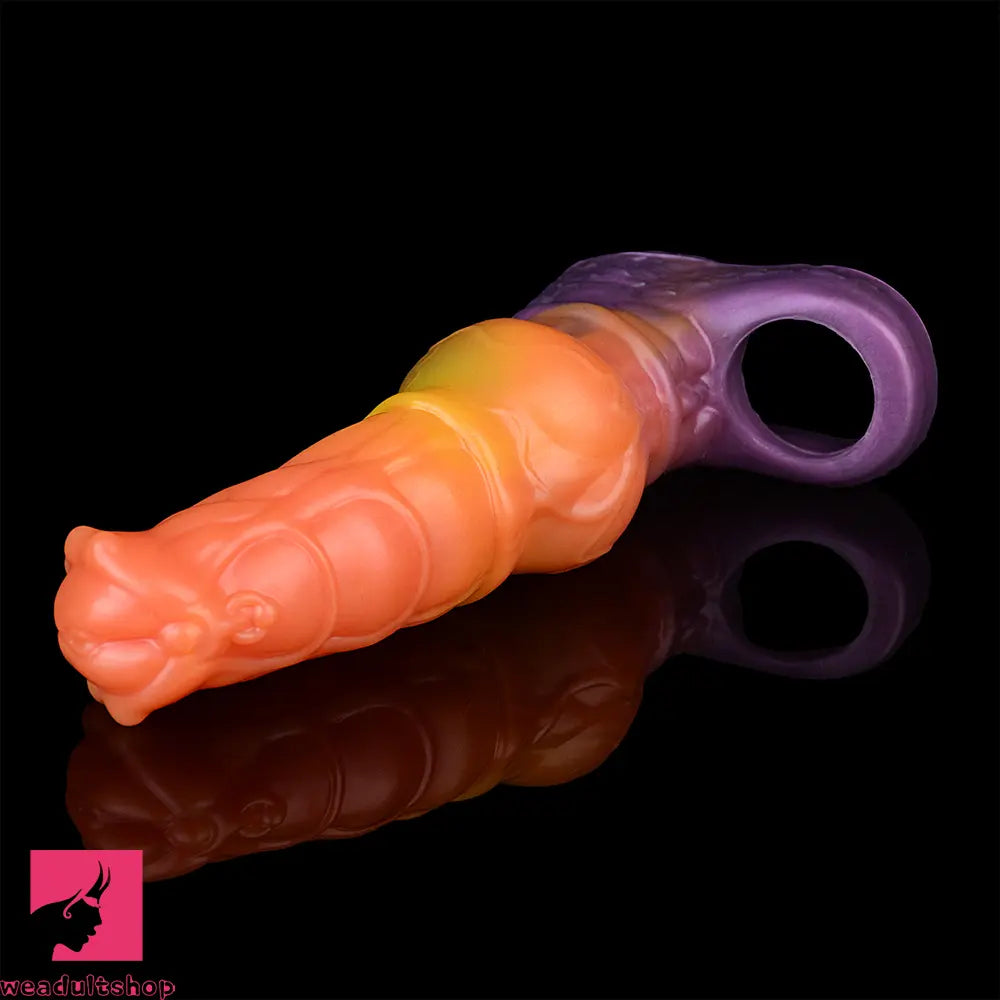 6.85in Warhorse Silhouette Real Melt Mark Texture Cock Dildo Sleeve