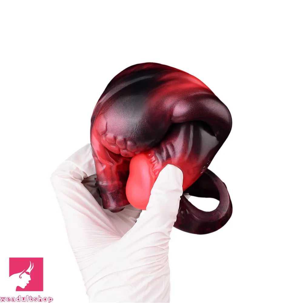 7.17in Silicone Dog Cock Sleeve Knot Vibrating Automatic Hollow Soft Dildo