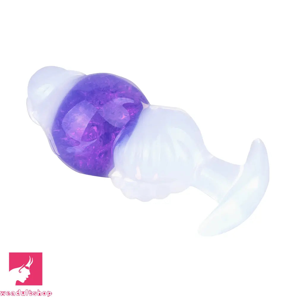 5.63in Luminous Silicone Anal Beads Dildo Anal Cock Toy With Anchor