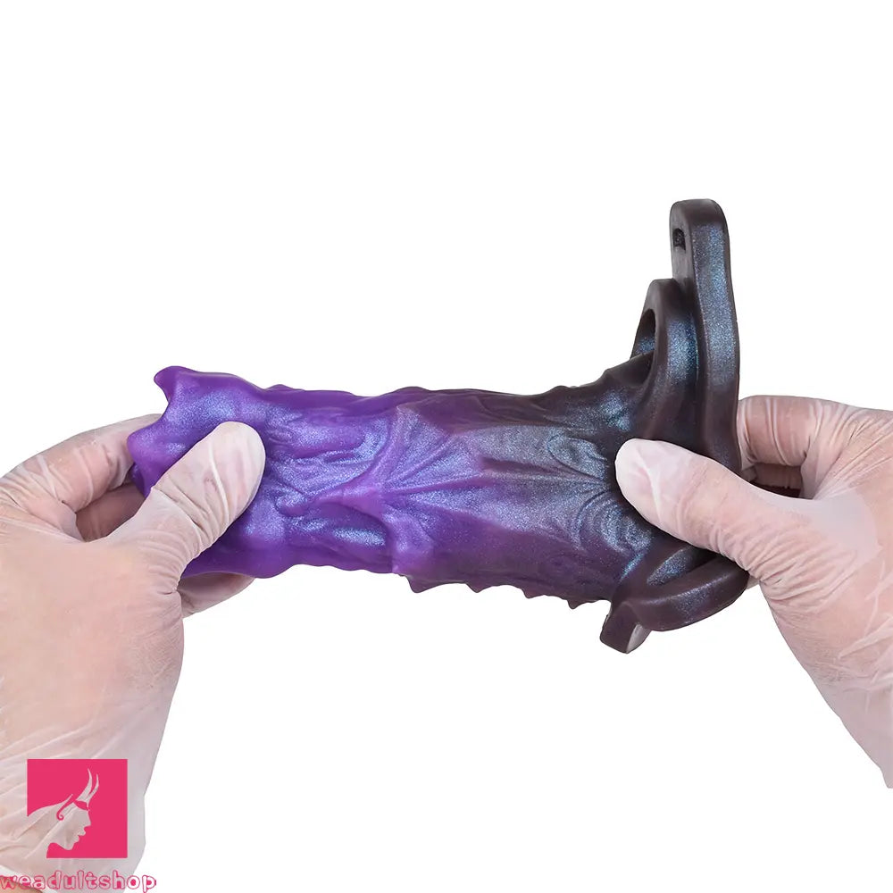 5.39in Scary Dragon Beast Creature Hollow Dildo Sleeve With Cock Ring