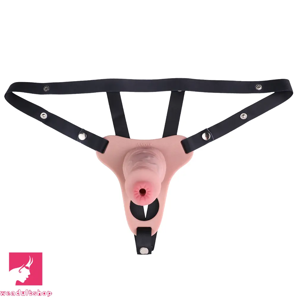 3.54in Silicone Soft Real Penis Cage Strap on Chastity Dildo With Lock