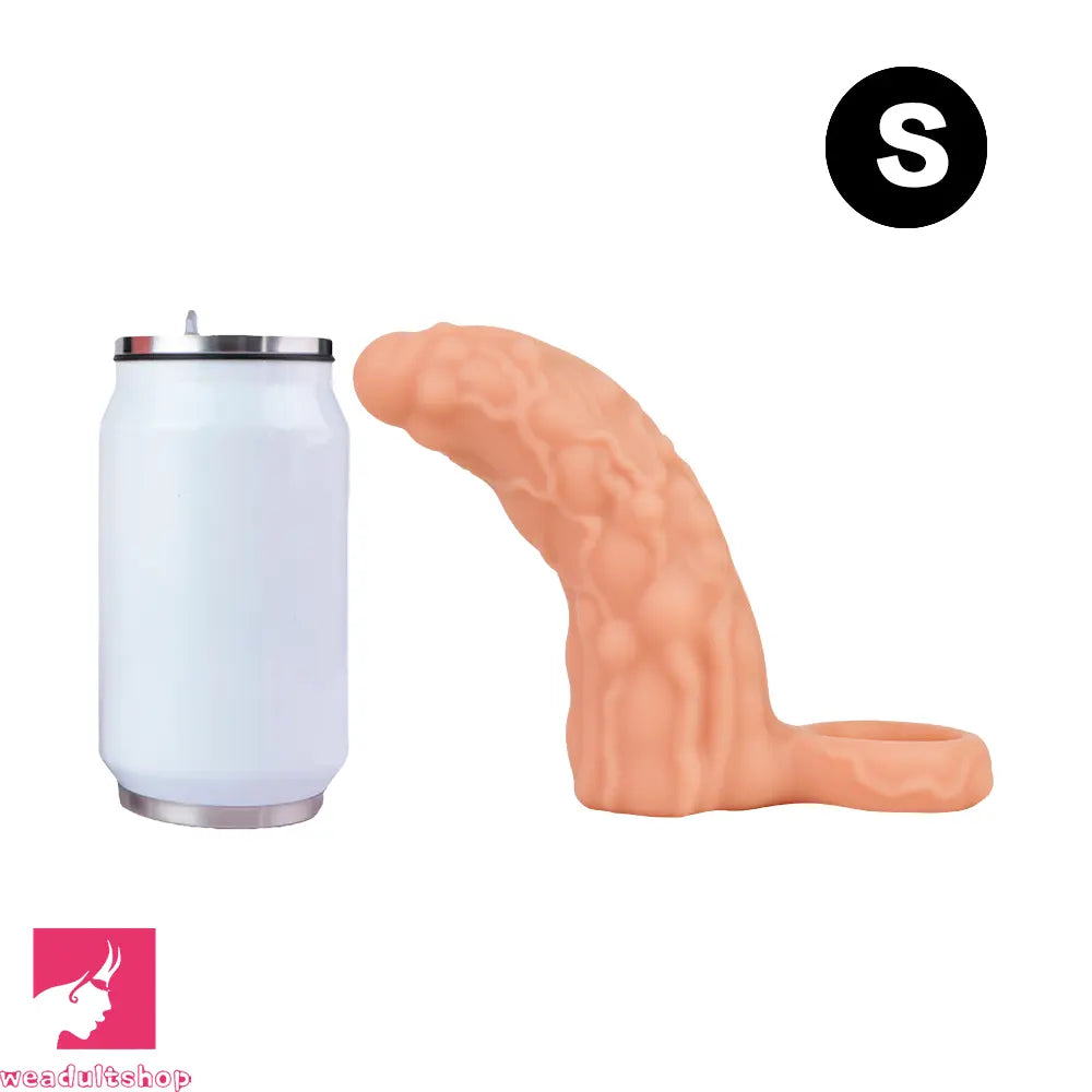 5.91in 6.69in Vibrating Cock Sleeve Dildo With Cock Ring For Gay Female