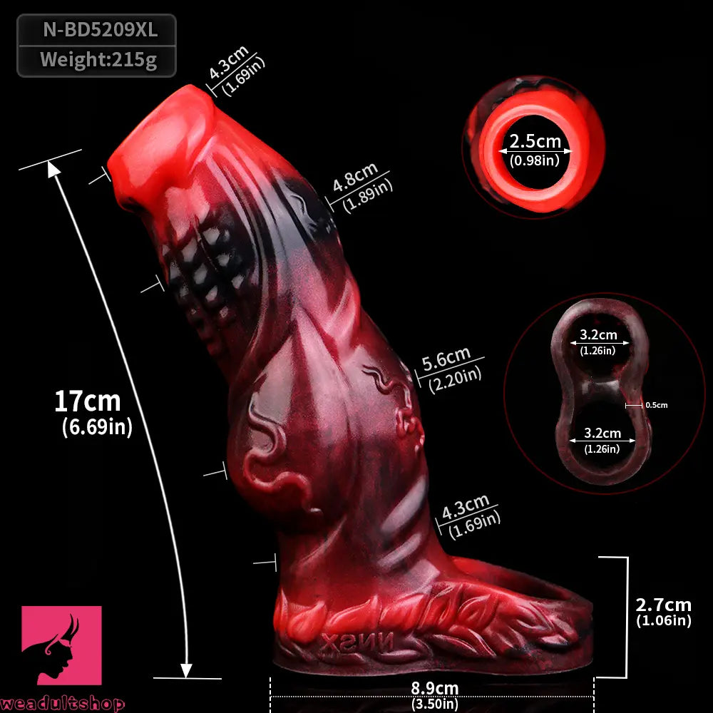 4.8in 5.59in 6.69in Dog Knot Animal Soft Dildo Sleeve Cock Extender Sex Toy