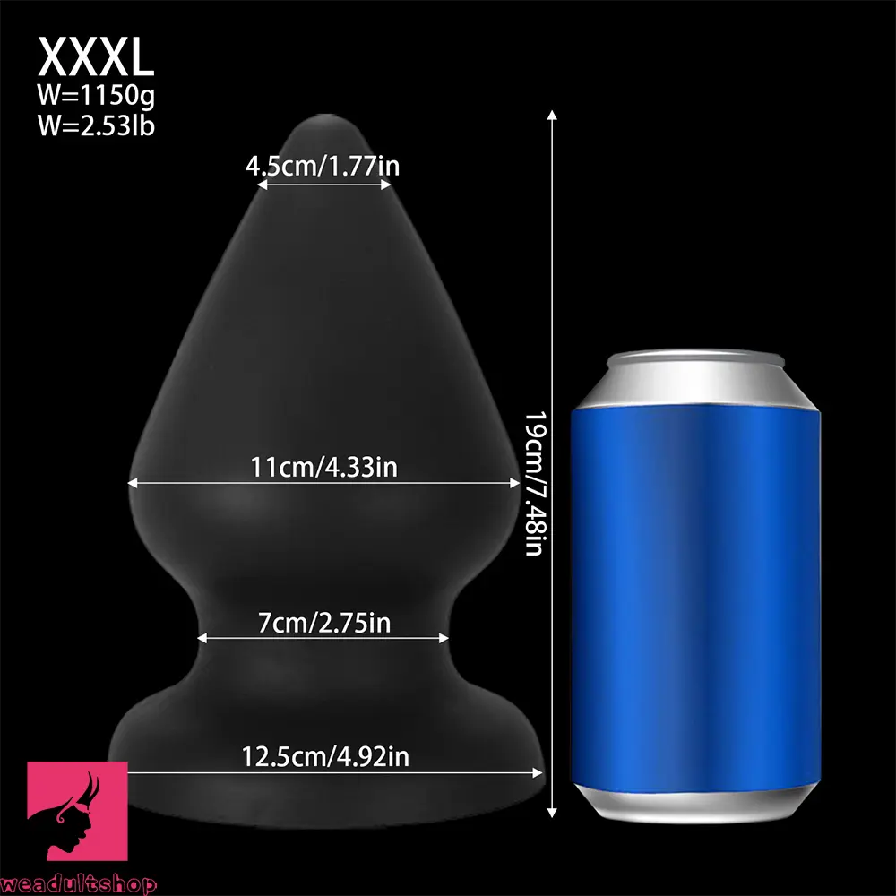 2.87in 3.66in 4.33in 5.51in 6.29in 7.28in Conical Round Pointed Anal Plug Dildo