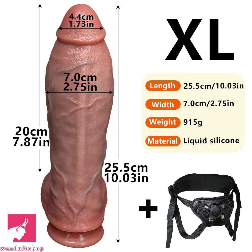 8.66in 10.03in Dual Layer Silicone Soft Strap on Dildo Masturbation Toy