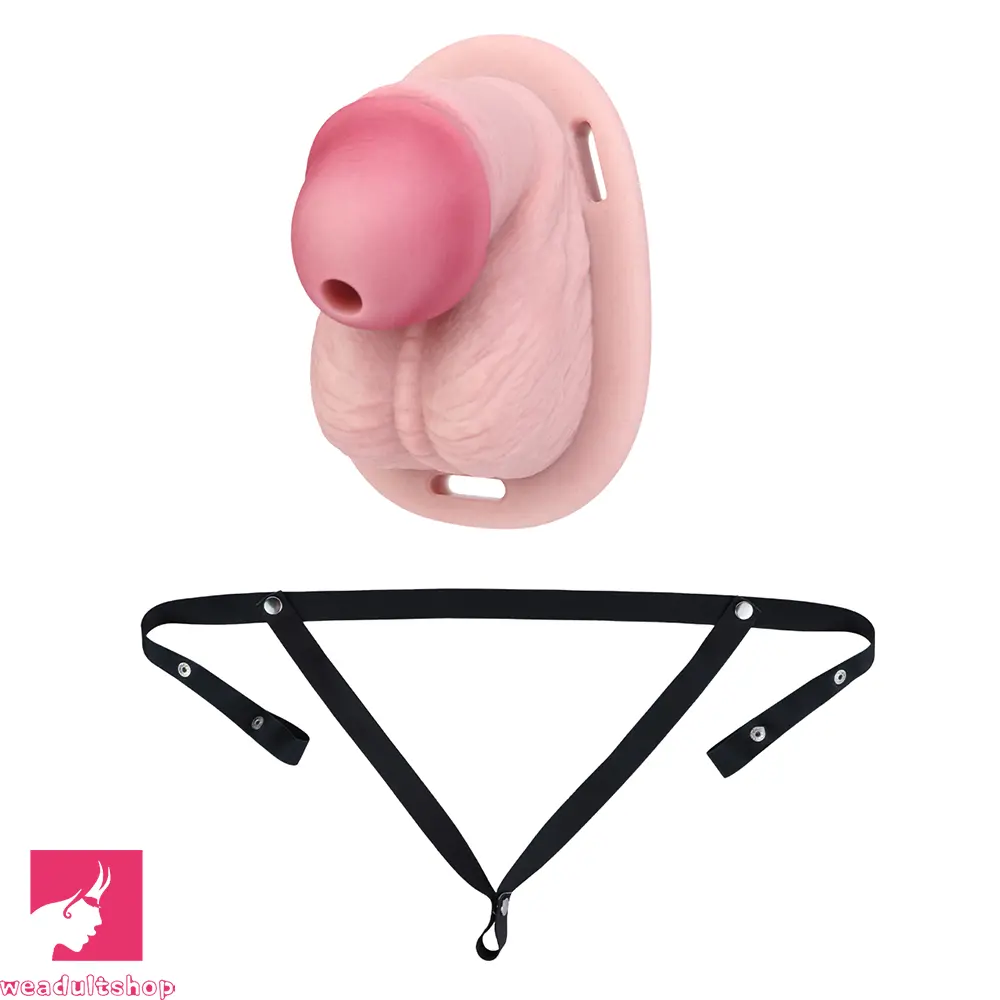 3.74in Real Hollow Chastity Cage Dildo Realistic Penis For Vagina Love