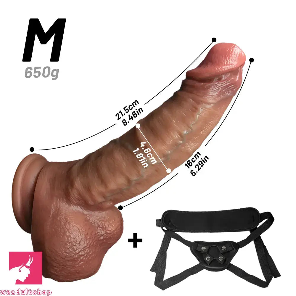 7.48in 8.46in 10.03in 11.22in Strap on Realistic Soft Curved Dildo For Cock