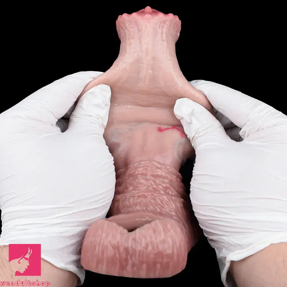 6.1in 7.71in Horse Penis Dildo Sleeve Realistic Skin Stem Pulse Cock Sleeve