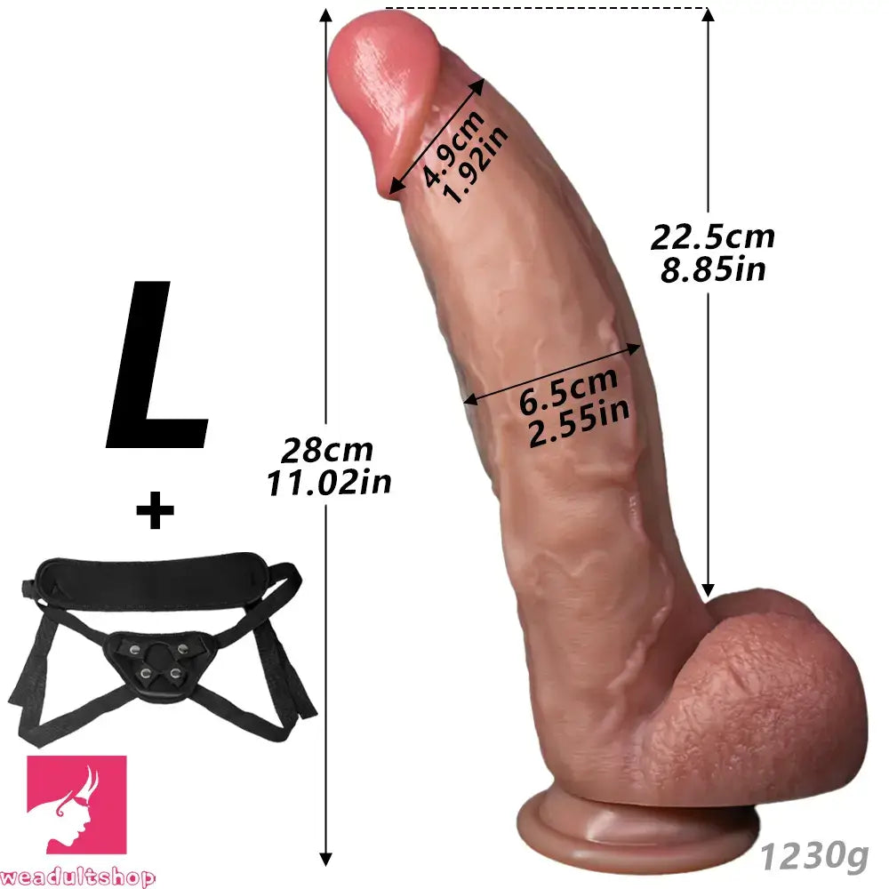 8.07in 9.44in 11.02in Strap on Lifelike Dildo Manual Penis Male Cock Toy