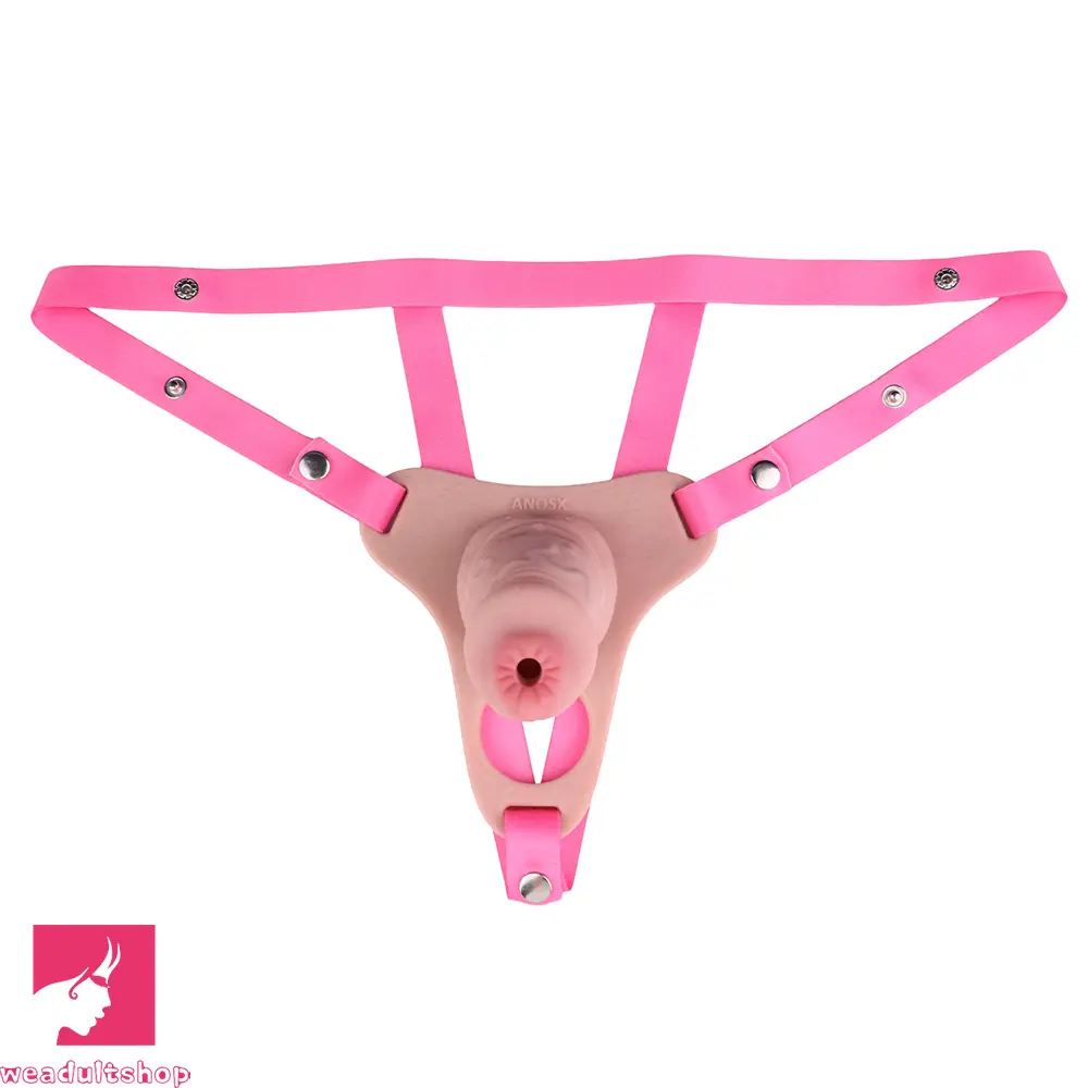 3.54in Silicone Soft Real Penis Cage Strap on Chastity Dildo With Lock