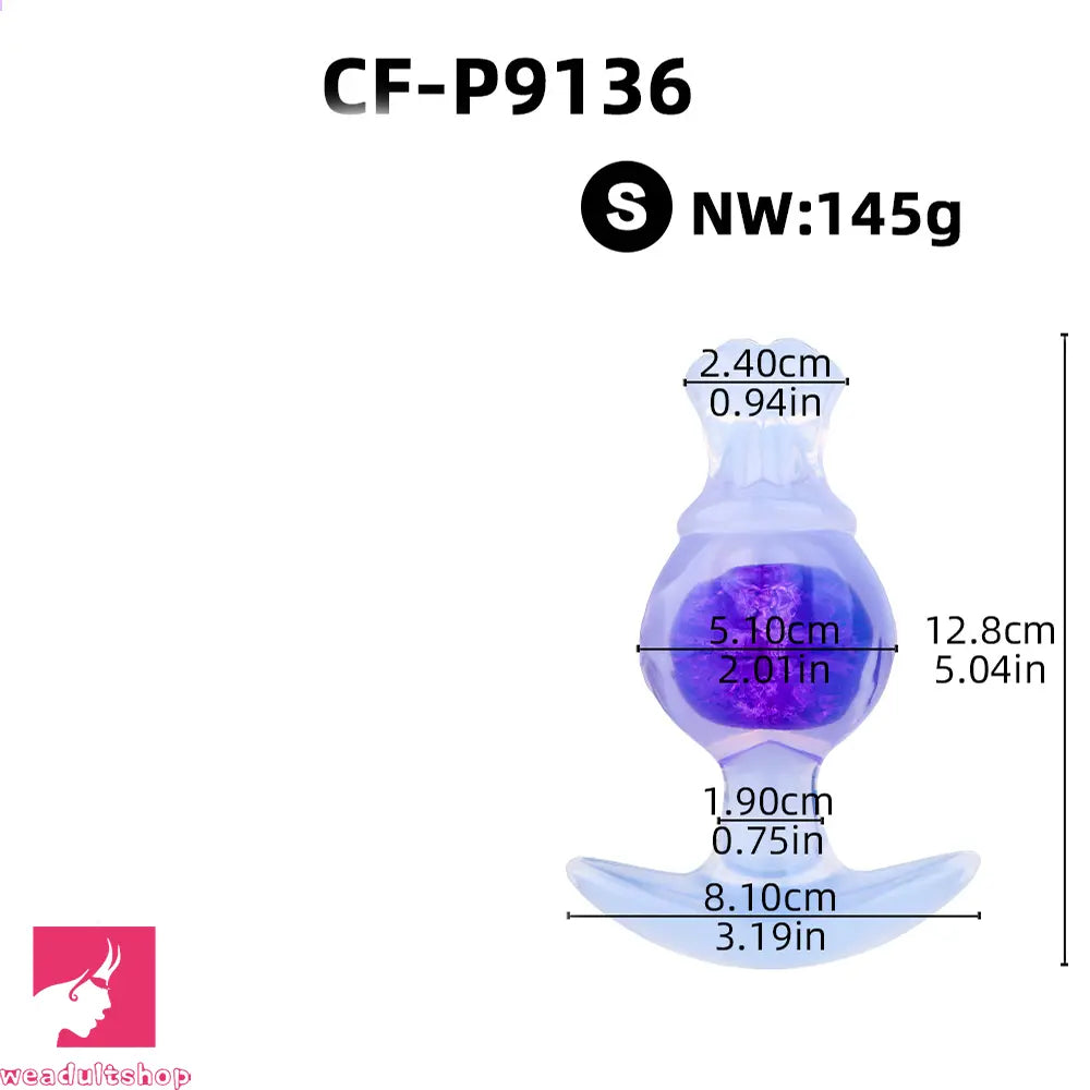 5.04in Silicone Anal Plug Vaginal Massager & Anus Stimulator Cock Toy