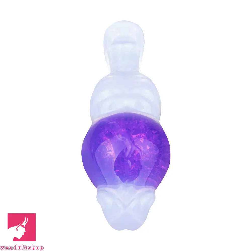 5.63in Luminous Silicone Anal Beads Dildo Anal Cock Toy With Anchor