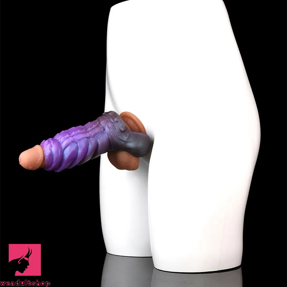 5.66in Dragon Spiked Beast Creature Fantasy Hollow Cock Dildo Sleeve