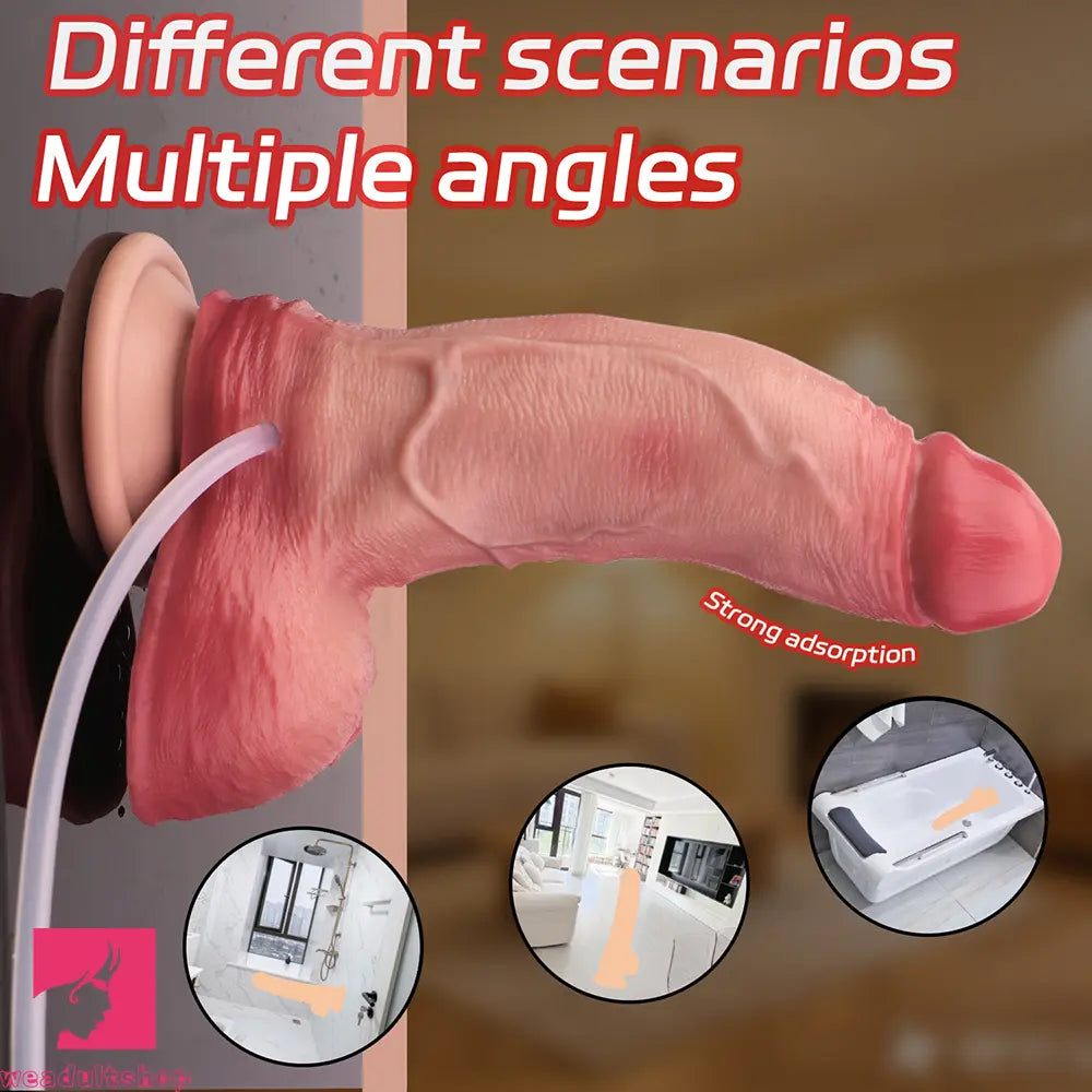 7.09in Liquid Silicone Double Layer Realistic Cumming Dildo For Penis