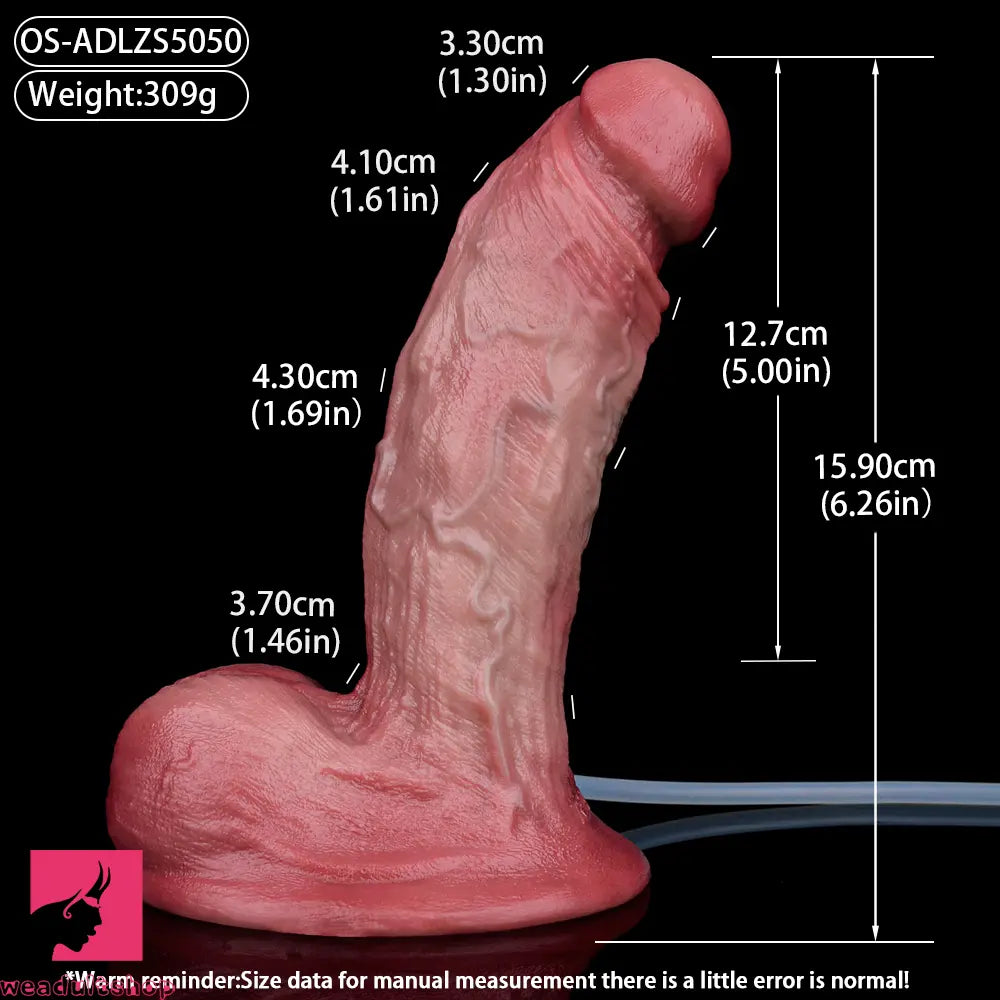 6.26in Dual Density Silicone Ejaculating Dildo For Couple Foreplay Cock