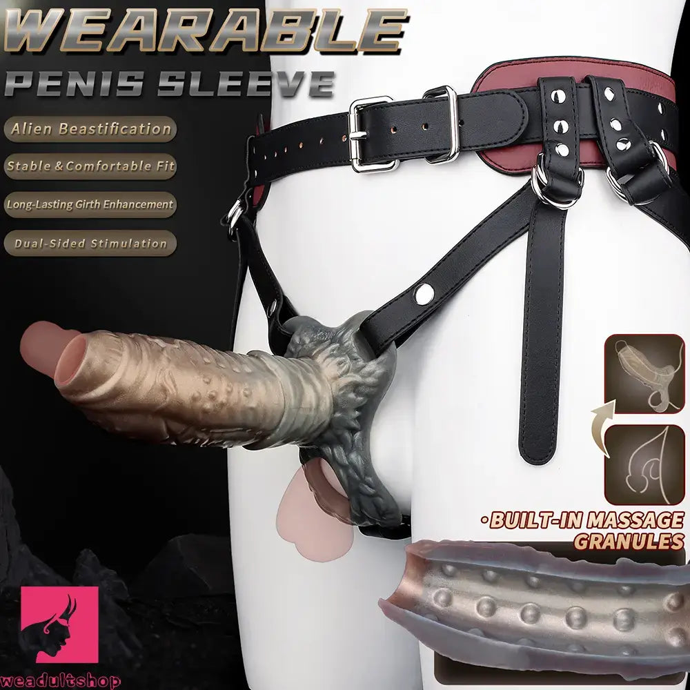 6.77in Tentacle Spiked Silicone Strap on Dildo Sleeve For Male Couples