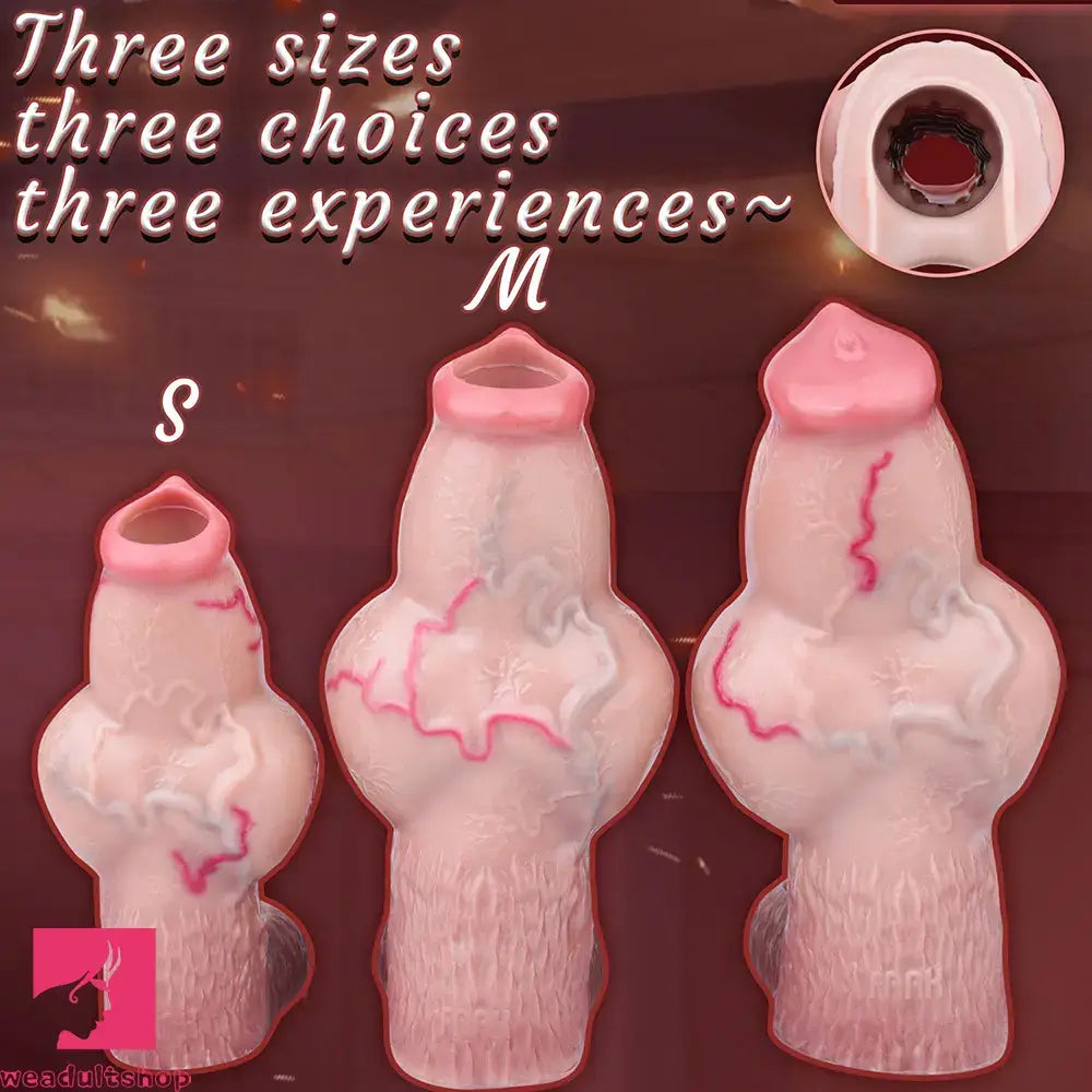 5.39in 6.73in 6.96in Dog Knot Penis Sleeve Dildo Reusable Cock Sleeve
