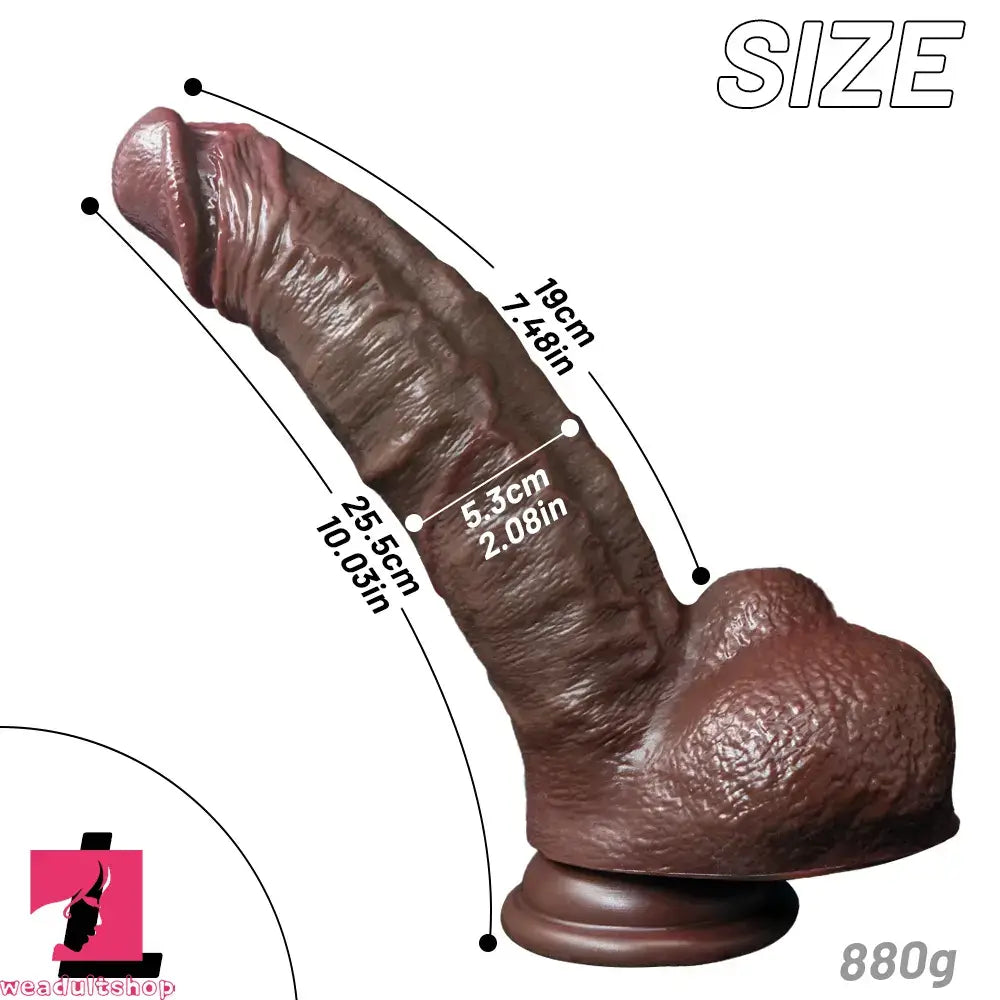 7.48in 8.46in 10.03in 11.22in Real Curved Silicone Strap on Dildo Penis Toy